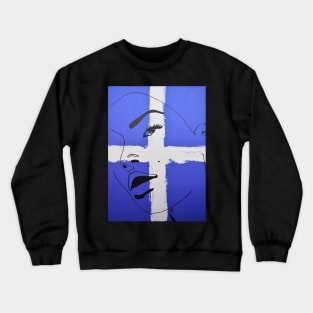 Outline woman blue 1 Crewneck Sweatshirt